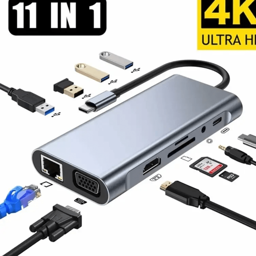 Type-C to HDMI 11-in-1 Adapter: Ultimate Connectivity Hub