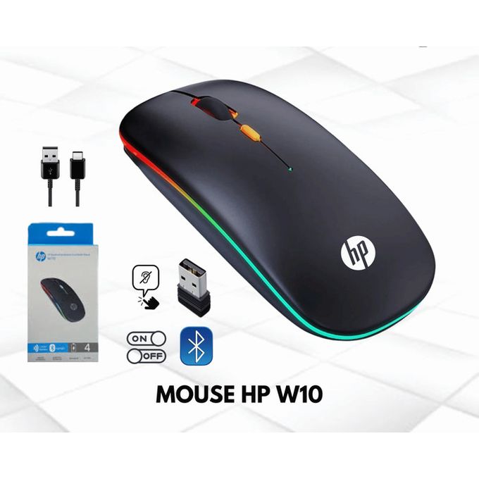 HP Bluetooth W10 Rechargeable Mouse: RGB Lighti | Wireless Freedom with Long-Lasting Power - Image 3