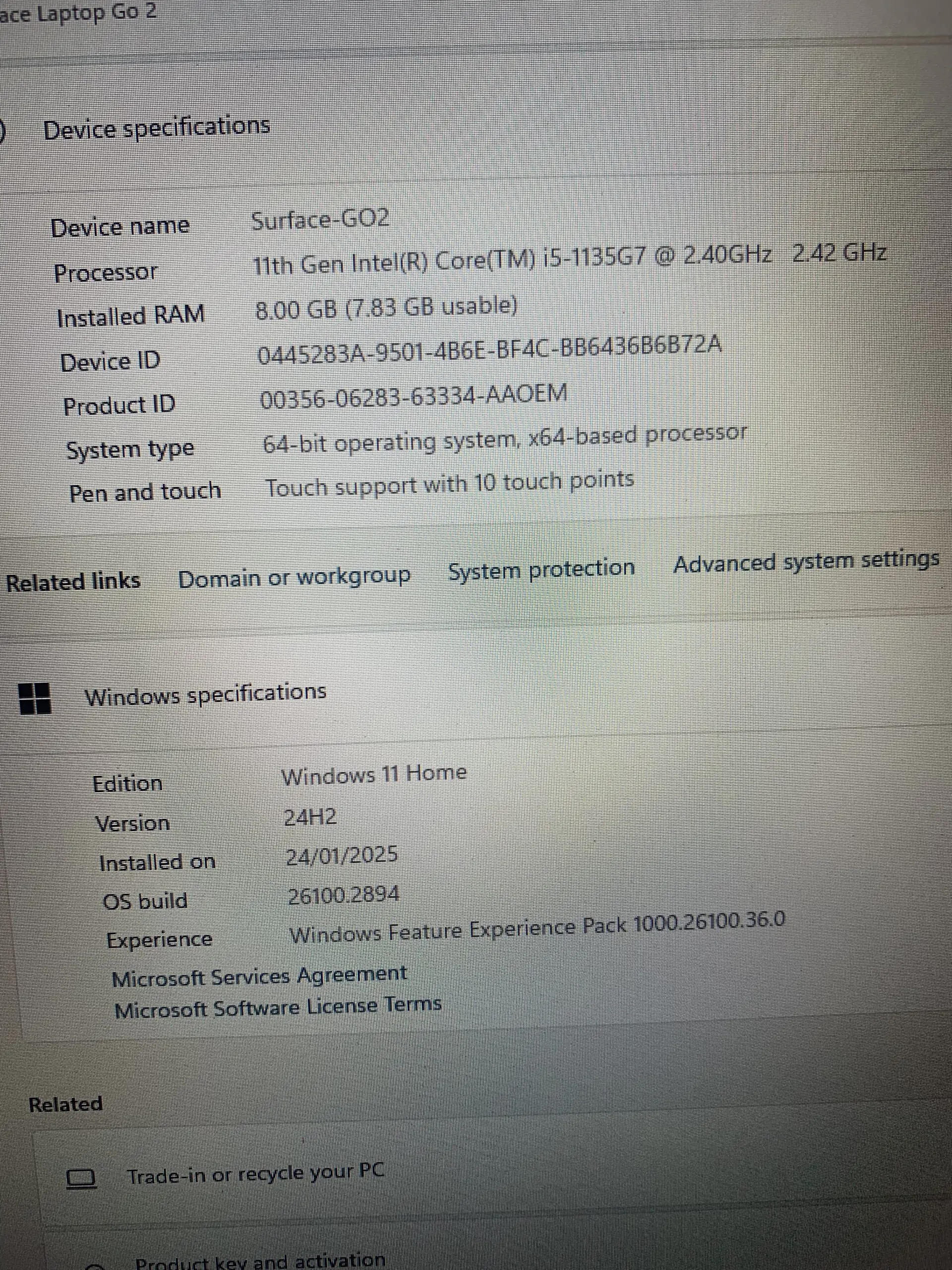 Microsoft Surface Laptop Go 2 | Intel® Core™ i5-1135G7 | 8GB RAM 128GB SSD | Intel Iris Xe Graphics - Image 5