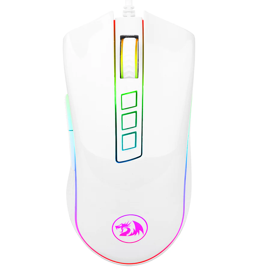 Redragon RGB COBRA Gaming Mouse with 16.8 Million, 24,000 DPI, (White)