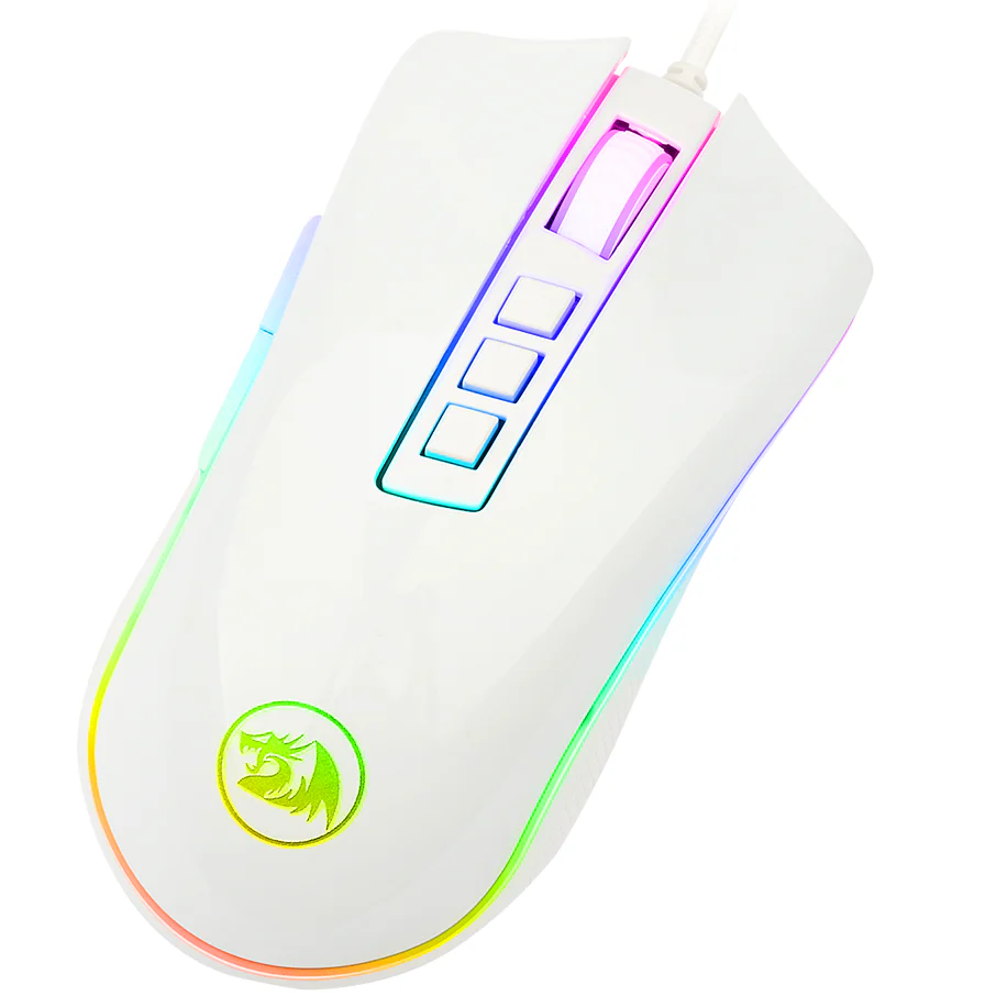 Redragon RGB COBRA Gaming Mouse with 16.8 Million, 24,000 DPI, (White) - Image 4
