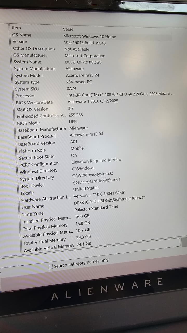 Dell Alienware M15 R4 | Gaming | Comet Lake | 10th Gen Core i7 | 16+512 | 8GB NVIDIA GeForce RTX3070 GDDR6 | 15.6" Full HD 300Hz 300nits Display - Image 2